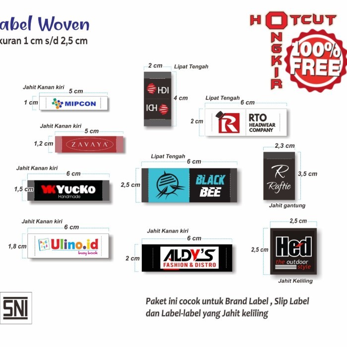 

WOVEN LABEL DELAPAN WARNA