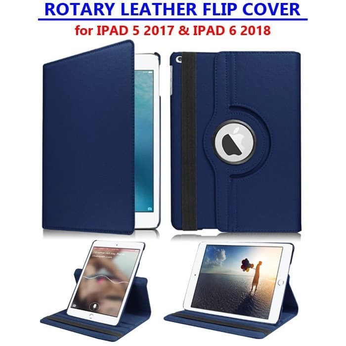 Danur - IPad 5 A1822 A1823 6 A1893 A1954 Rotary Leather Flip Case Casing Cover