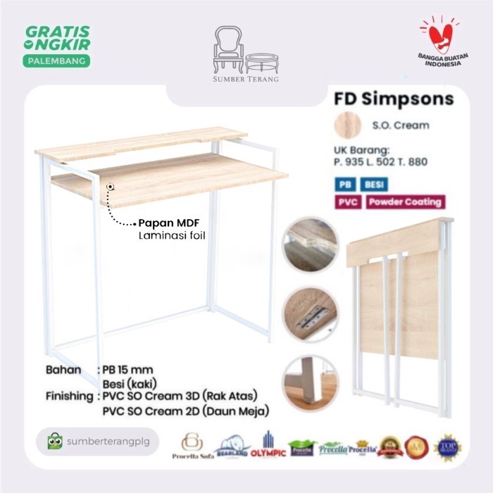 Olympic Meja Kantor / Meja Lipat / Meja Belajar Minimalis / Fd Simpson