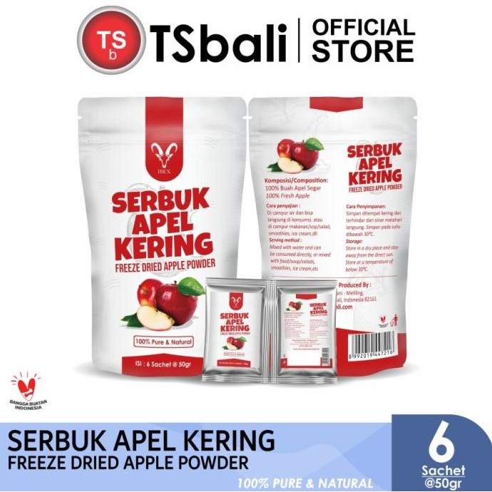 

IBEX Freeze Dried Apple Powder Pure/Serbuk Apel 100% Asli 6s @50gr - 1 pouch