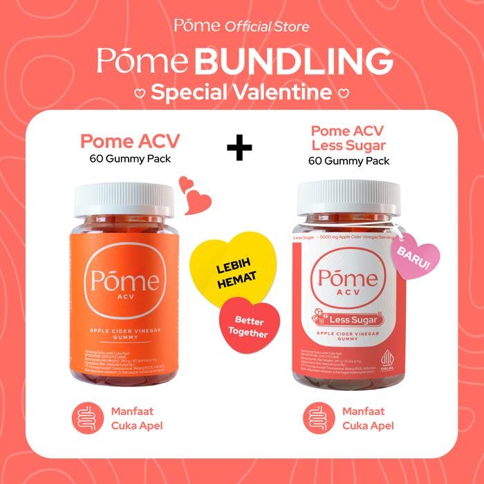 

Pome Couple Bundling Special Valentine - 1 Botol Pome ACV dan 1 Botol Pome ACV Less Sugar