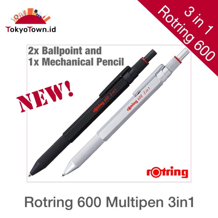 

Rotring 600 3In1 Multipen Ballpoint Mechanical Pencil