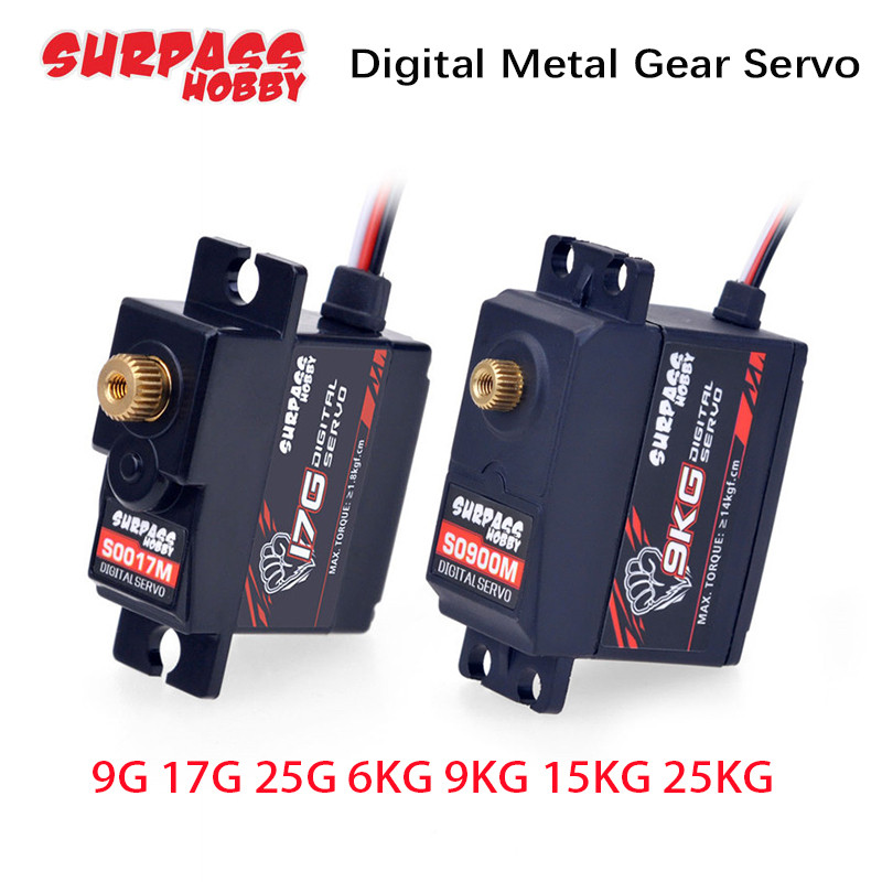 ENH 2Pcs Override Digital Servo Mechanism Hobby 9G/17/25G 6/9/15/20KG Metal Gear Micro Servo For 1/8