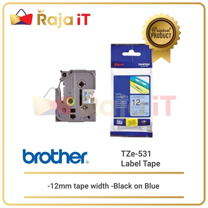 

Sale Brother Label Tape Tze 531 12Mm Black On Blue