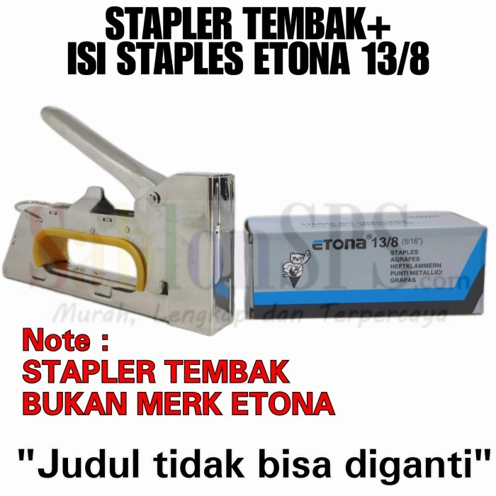 

ETONA STAPLER E 23 DAN ISI STAPLES 13/8 ISI 5000 PCS PAKET HEMAT