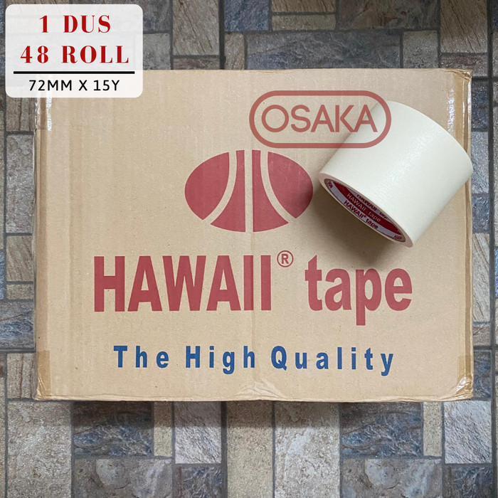

[1 DUS ISI 48PCS] MASKING TAPE HAWAII 72MM / 3 INCH X 20 YARD