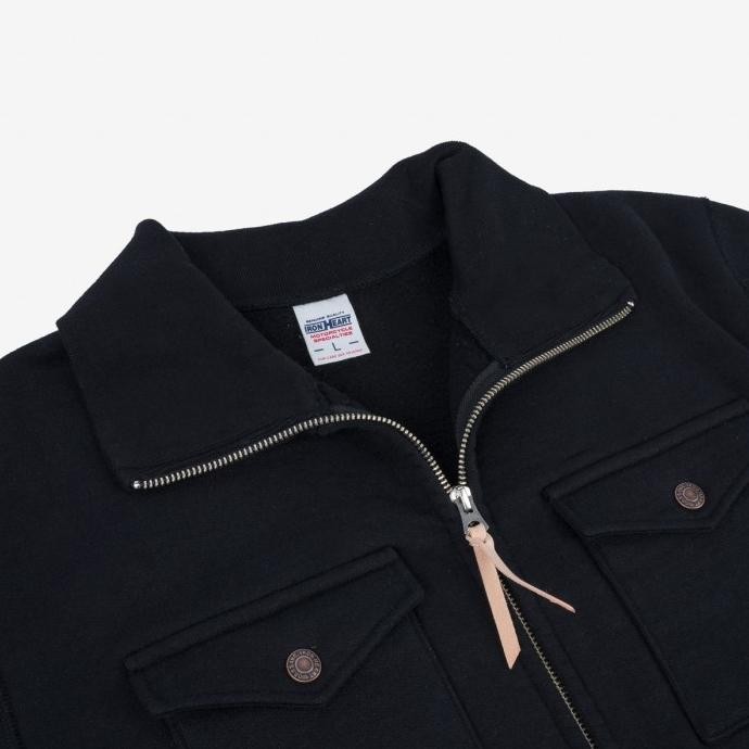 Grosir Iron Heart Ihsw-74 14Oz Ultra Heavy Loopwheel Sweater Jacket - Black