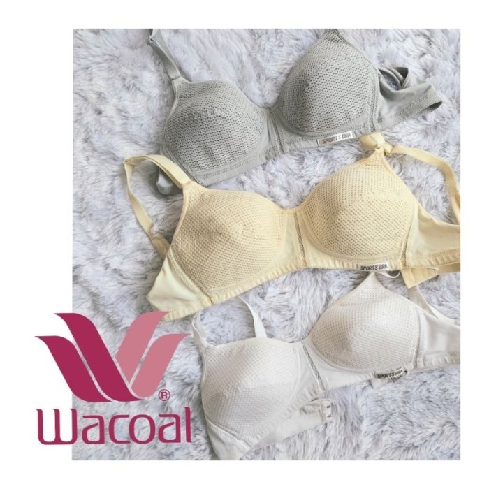 TERLARIS BRA WACOAL SPORT TANPA KAWAT BASIC BH IB1013 BUSA TIPIS IB 1013 K64 BH OLAHRAGA MURAH
