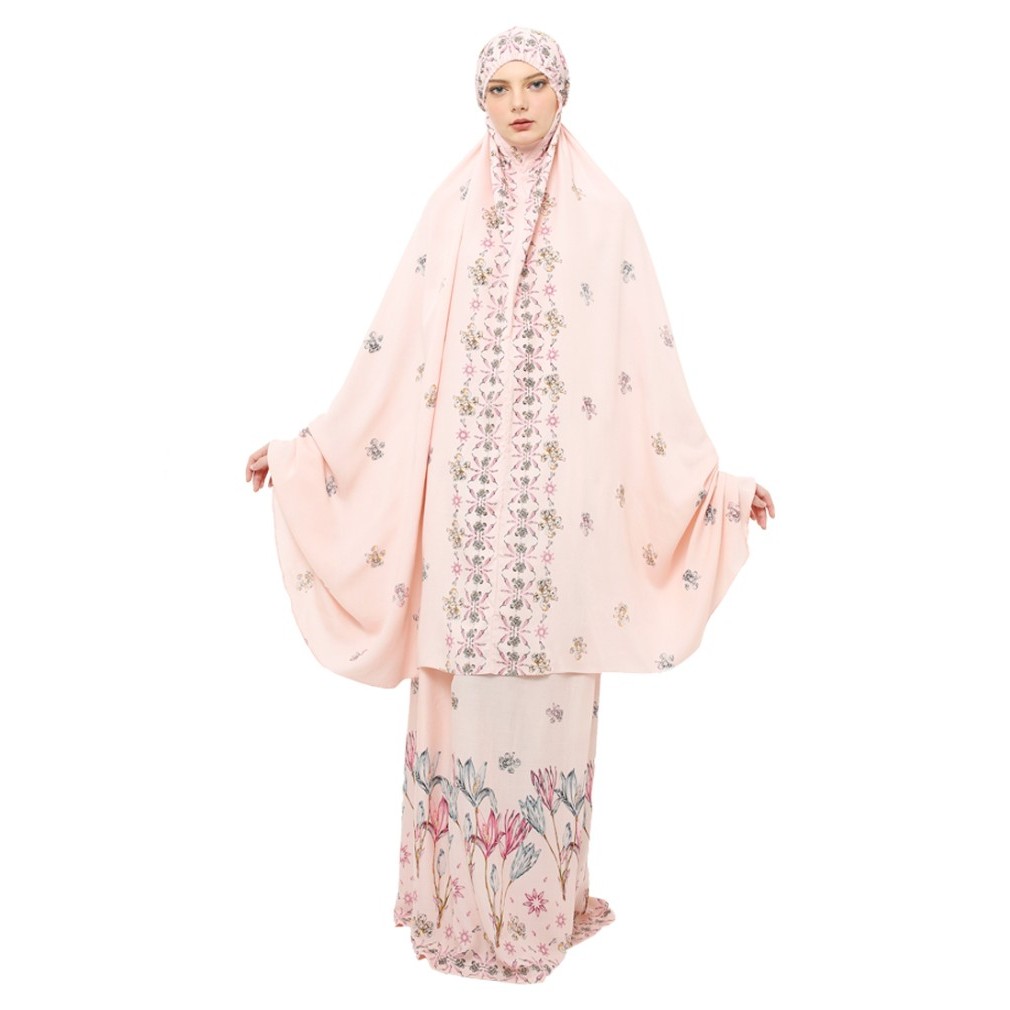 Mukena Tazbiya Border Harvest Bloom Pink Allsize