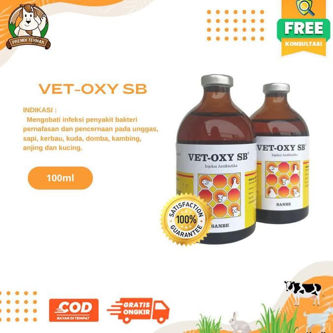 VET OXY SB 100ML - Obat Infeksi SapiAnjing Domba Kambing Unggas