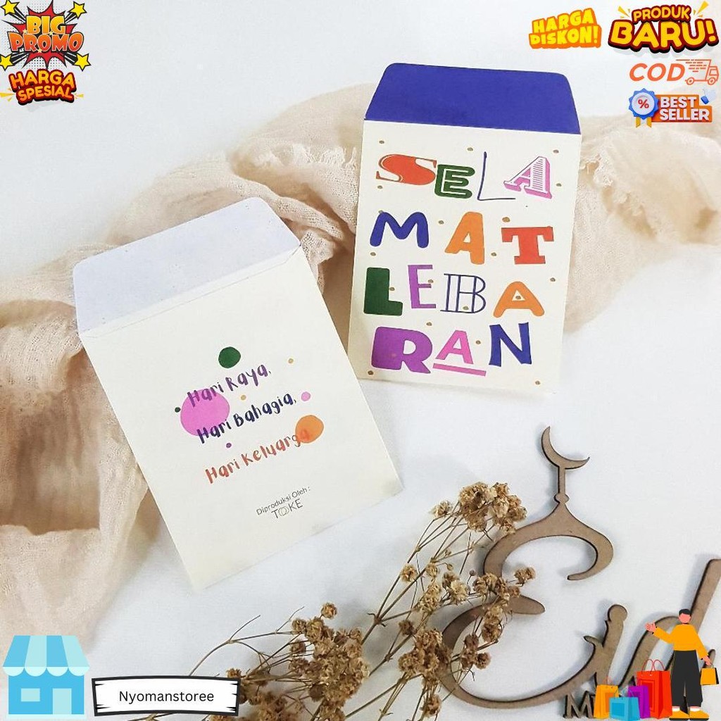 

(Isi 10-50Pcs) Amplop Lebaran/Amplop Thr Idul Fitri Kecil Uang Lipat D Promo Puncak