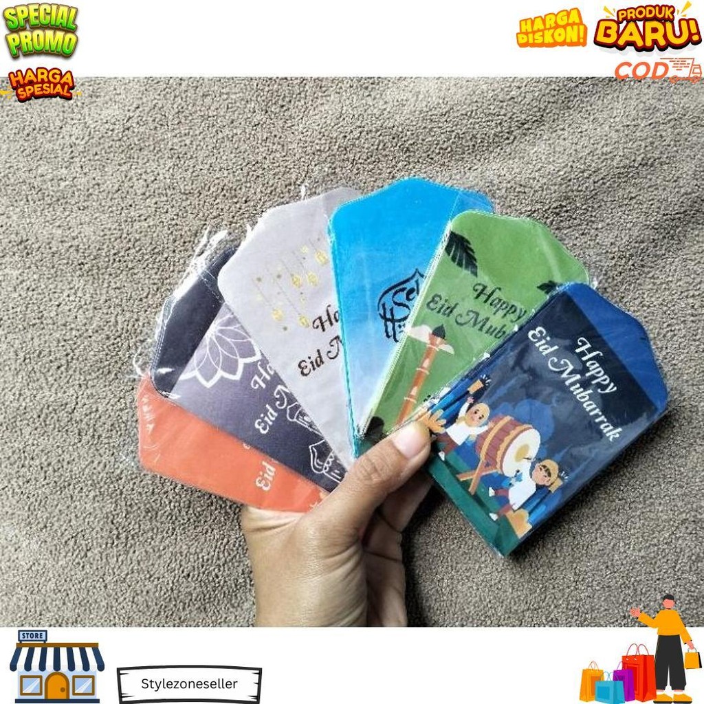 

(100 Pcs) 10 Pack Amplop Lebaran Motif Muslim Islami Ukuran Medium D Ramadhan Sale