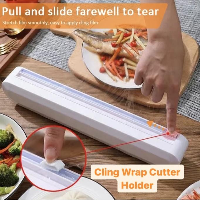 

SIAP KIRIM PLASTIC CLING WRAP CUTTER DISPENSER HOLDER FOOD PLASTIC WRAP REFILL