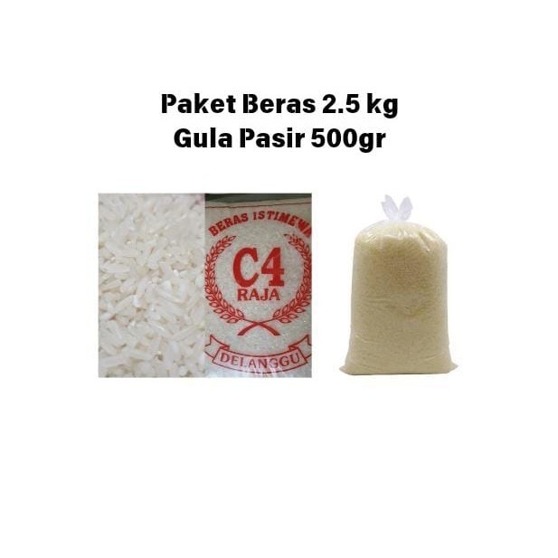 

Paket Sembako Murmer Beras 2.5Kg Dan Gula Pasir 500gr