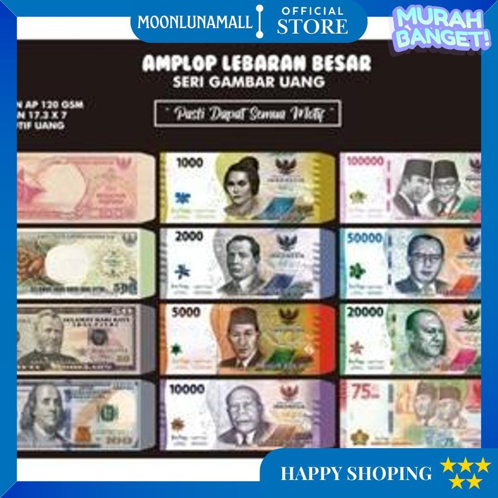 

Amplop Lebaran Motif Uang Bahan Tebal Premium Bebas Pilih Motif - Isi 10 D Terlaris