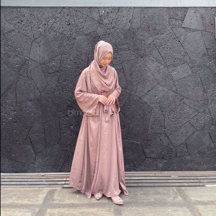 Mecca Abaya Syari Set Turkey 3in1 Gamis Set Outer + Pasmina
