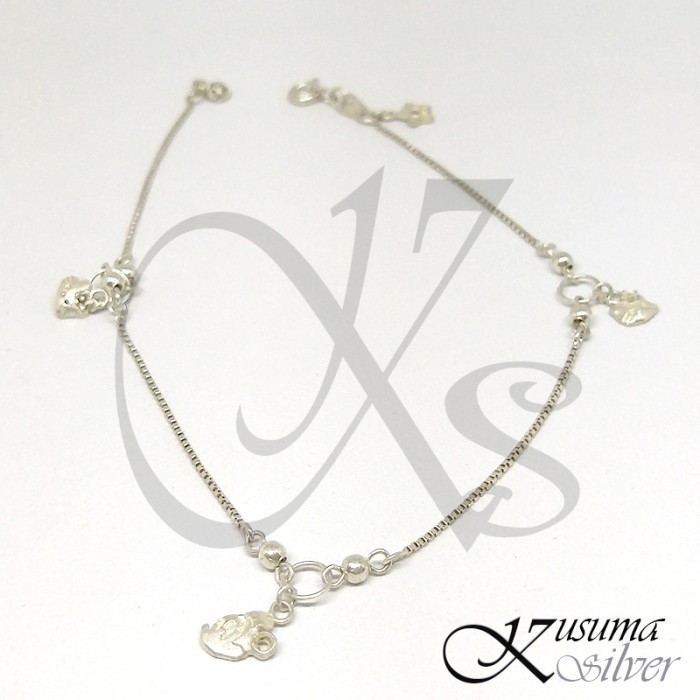 Gelang Kaki Anklet Bracelet Rantai omega Perak Silver Asli 925