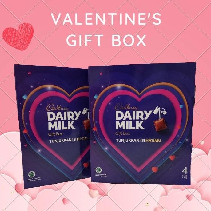 

SALE Cadburry Dairy Milk GIFT BOX VALENTINE - Coklat Cadburry Spesial - Isi 4 Coklat Batang - Kado Spesial Valentine Ow42