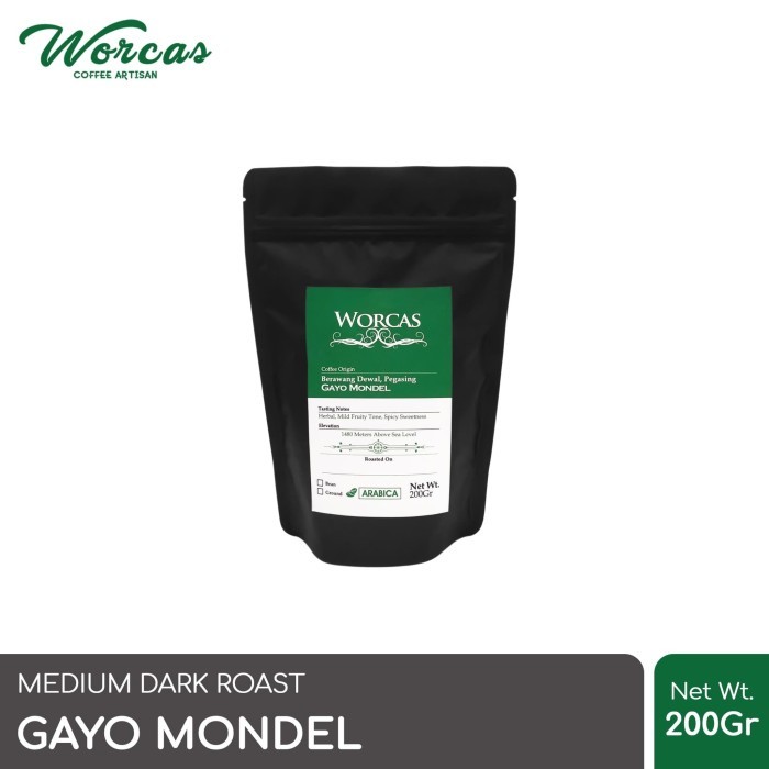 

Kopi Arabica Aceh Gayo 200 Gram (Biji/Bubuk) Worcas Coffee