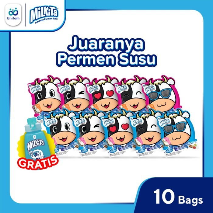 

Sale 10 Bag Milkita Milki Permen Lolipop Susu Lucu Mix - Ekspresi Random