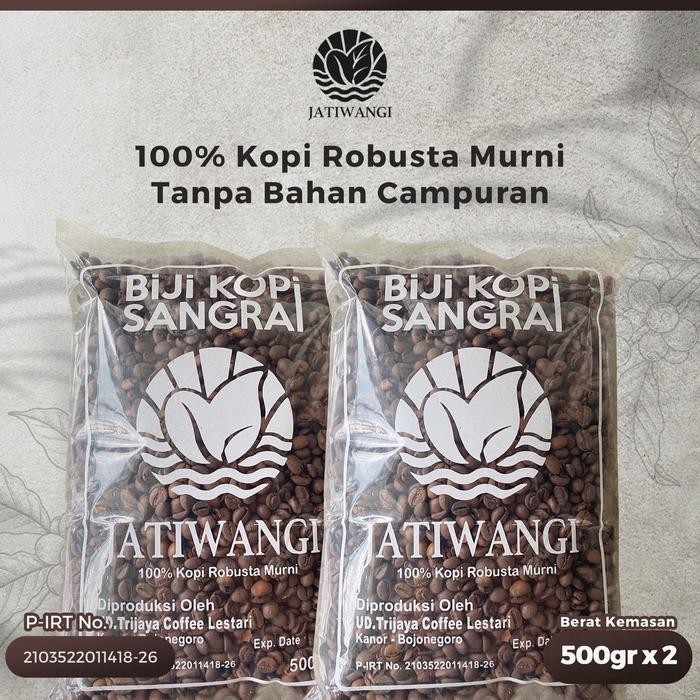 

terbaru !!! kopi robusta sangrai jatiwangi 1kg - roast beans robusta coffee - cocok untuk warung