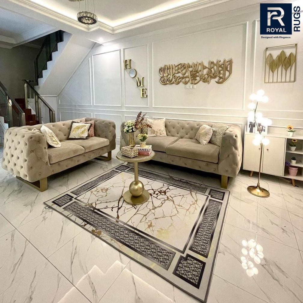 Karpet Lantai PERSIAN 150X200 cm - Ambal Lantai Ruang Tamu Tebal Permadani Estetik Turki Royal Rugs