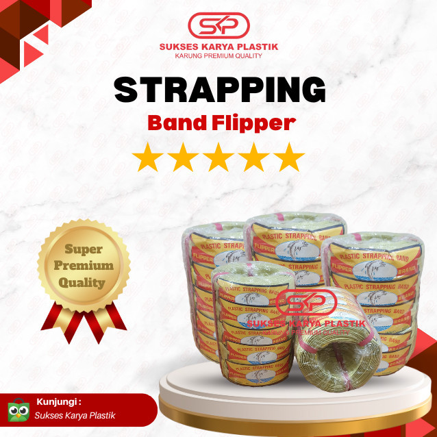 

TALI STRAPPING BAND / KLAM 1 PACK LEBAR 15 MM (5 ROLL) MERK FLIPPER