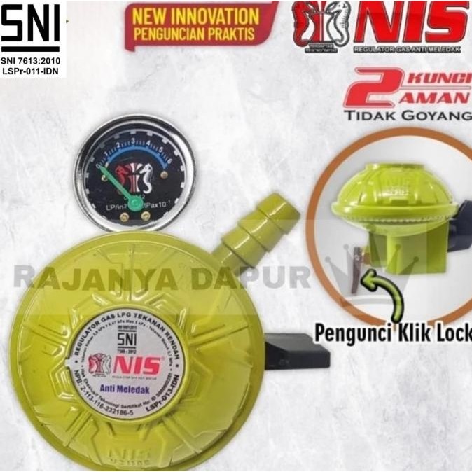 nis regulator gas klik lock (n2 11 bb) - tekanan rendah - nis double lock generasi kedua - regulator