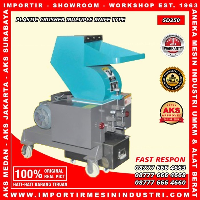 

HOT SALE! Mesin Plastic Crusher 5 Hp Daur Ulang Limbah Plastik Botol AKS - SD250