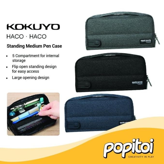 

TERBARU - Kokuyo HACO HACO Standing Medium Pen Case Pencil Storage Organizer