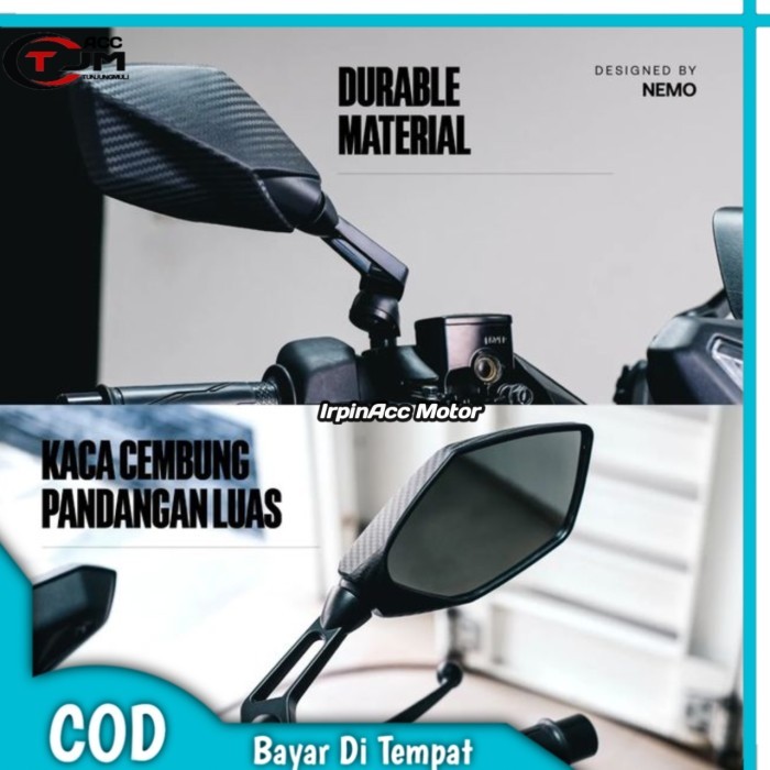 Spion Ducati Aprilia Tangke Pendek Kaca Putih Carbo Vario New Vario160