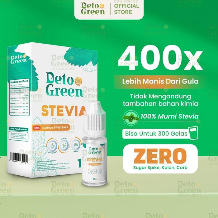 

terbaru !!! detogreen stevia paket 3 pemanis alami 15 ml [gmv] ready