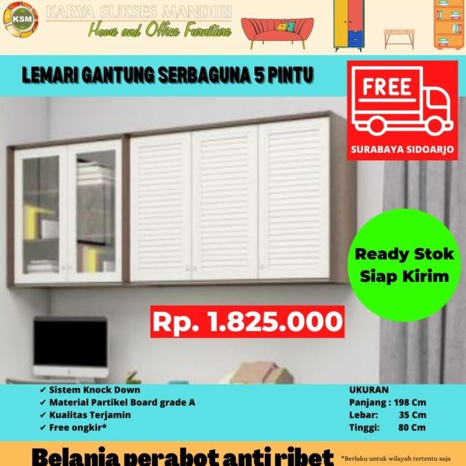

Lemari Buku Lemari Arsip Dokumen Lemari Serbaguna Atas Gantung 5 Pintu