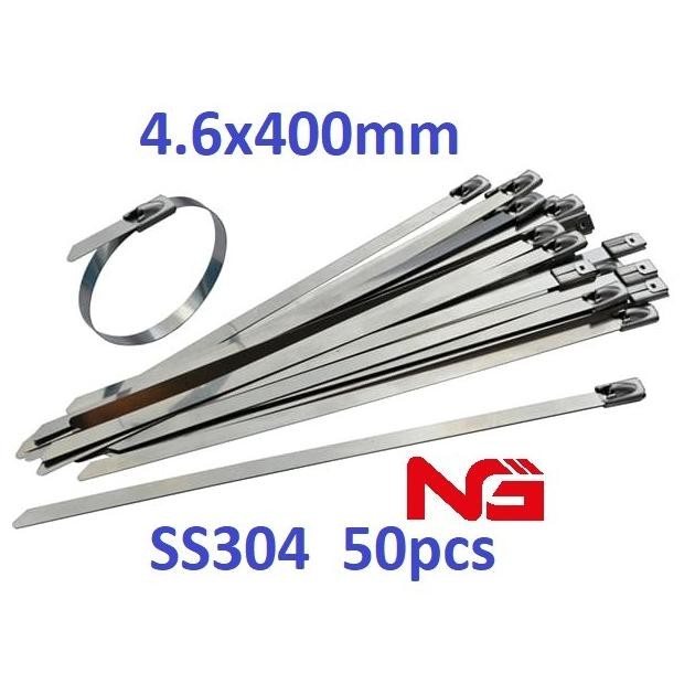 

TERBARU - CABLE TIE TIES KABEL TIS LOCK TIE STAINLESS STEEL 40CM 4.6X400 ISI 50p