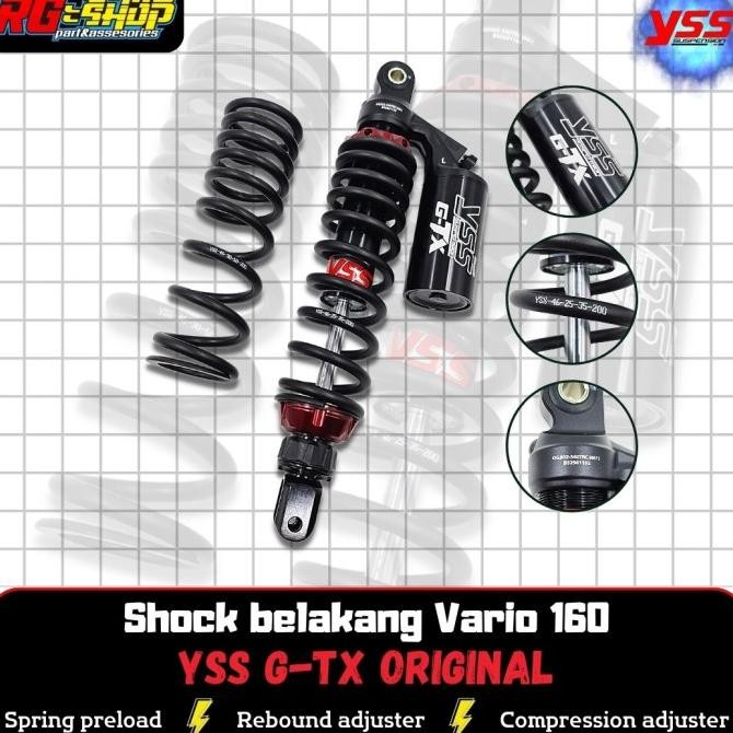Shock YSS Tabung GTX G-TX Black 340mm Vario 160 Original Thailand