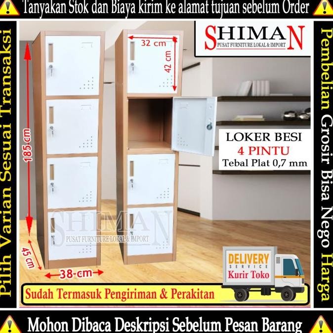 

BEBAS ONGKIR - Lemari Loker Besi 4 Pintu AC LS104 Lemari Arsip