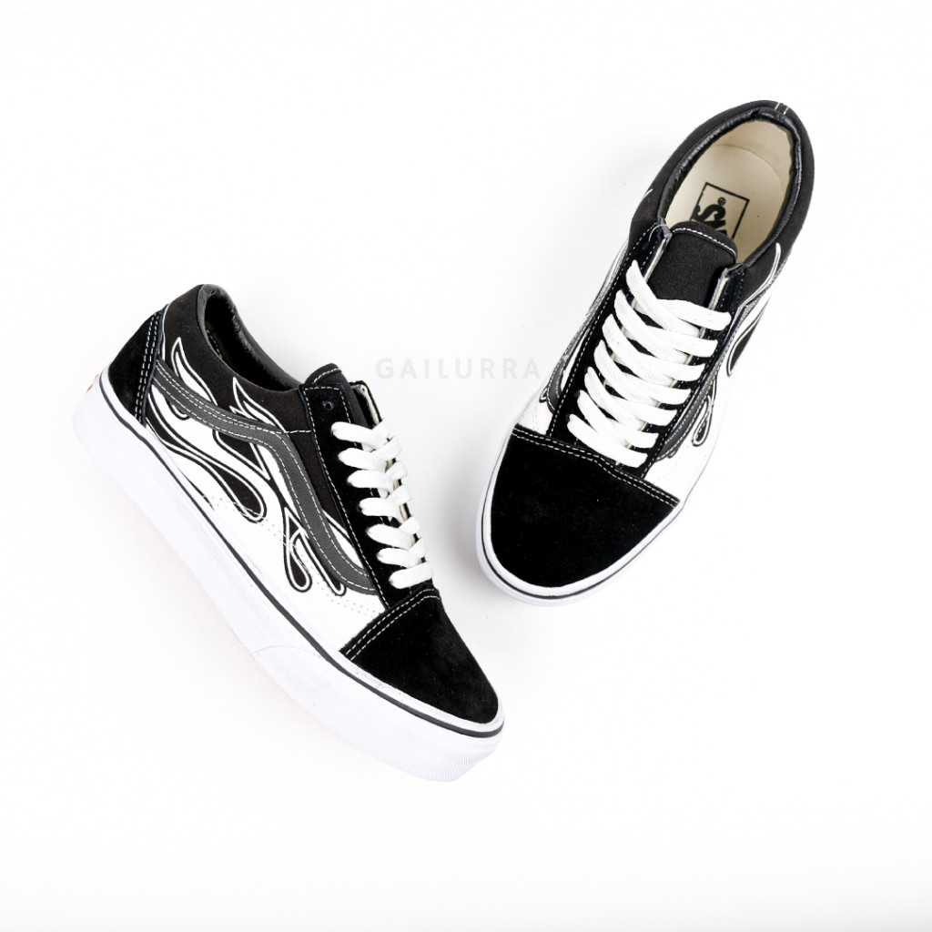 New Vans Old Skool Black Flame White