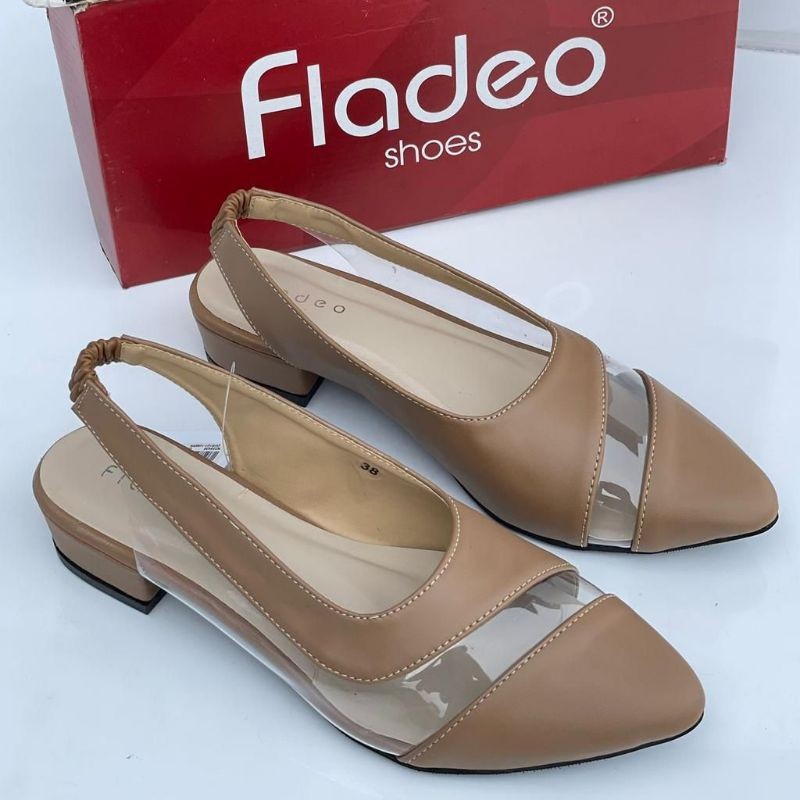 New Sepatu sandal fladeo model kaca heels 3 cm