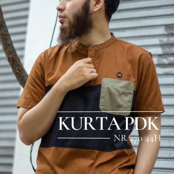 Leafy Original Kemeja Koko Kurta Lengan Pendek