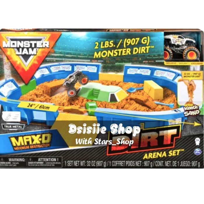 SPECIAL Monster Jam Dirt set Arena Max-D Kinetic Sand Spin Master Truck Ori.