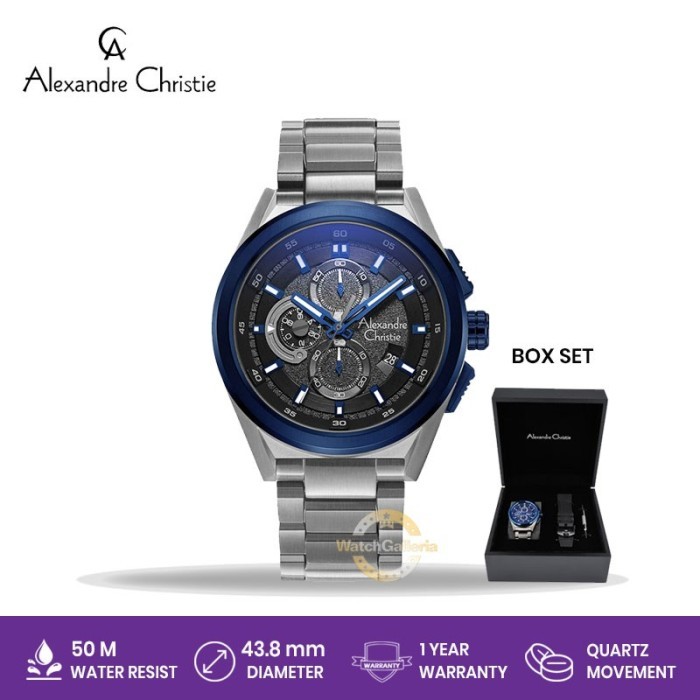 PROMO Jam Tangan Pria Alexandre Christie AC 6654 MC BGUBA BOX SET Original