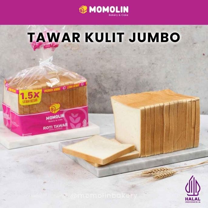 

Terlaris Momolin Bakery Tawar Kulit Jumbo - Roti Sarapan - Roti Tawar Lembut Murah Besar - Tawar Soft Limited Edition