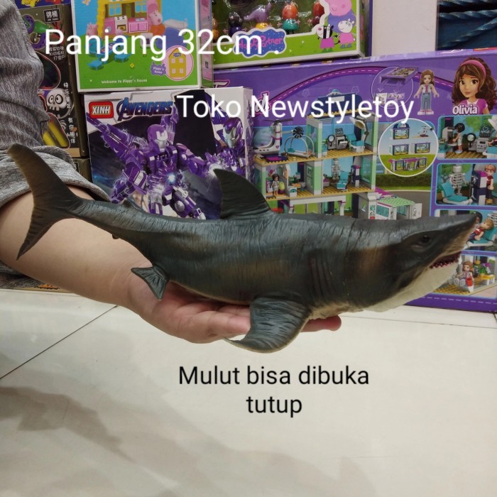 BISA SPK! Ikan Hiu Megalodon figure ikan hiu mainan
