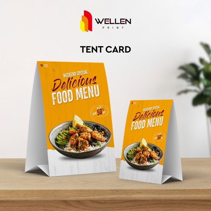 

TERLARIS! Cetak Tent Card Art Carton / Print Table Menu Custom
