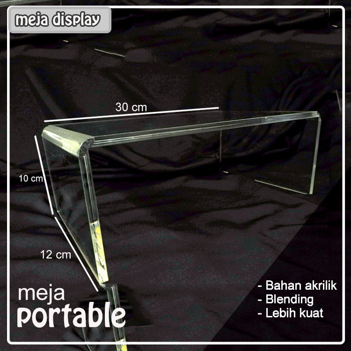 

Meja Pajangan Akrilik Tekuk U 30x12x10cm 5mm Clear