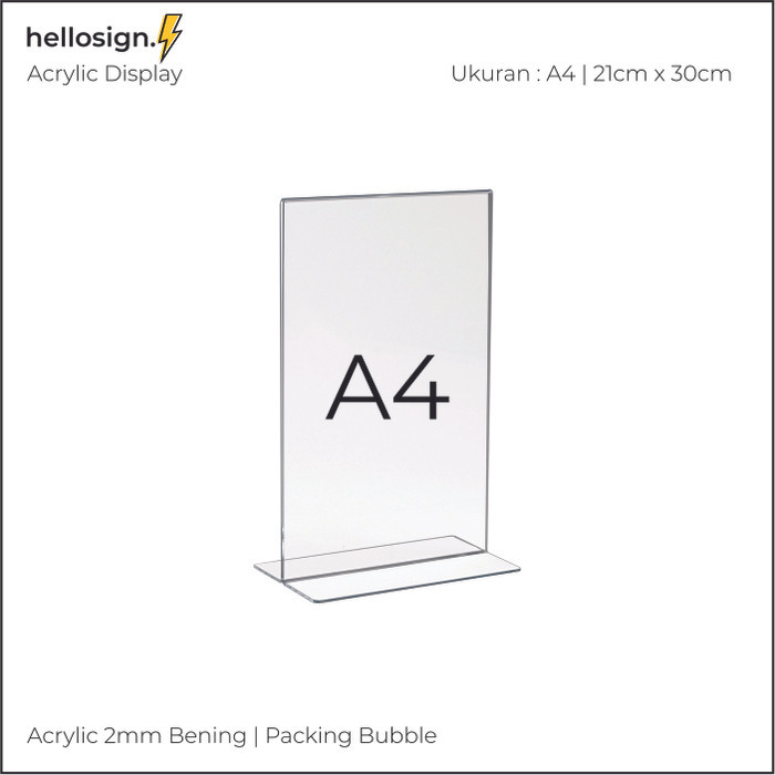 

TERBARU! Akrilik Display A4 Tempat Brosur A4 Acrylic Tent CardHolder Type T