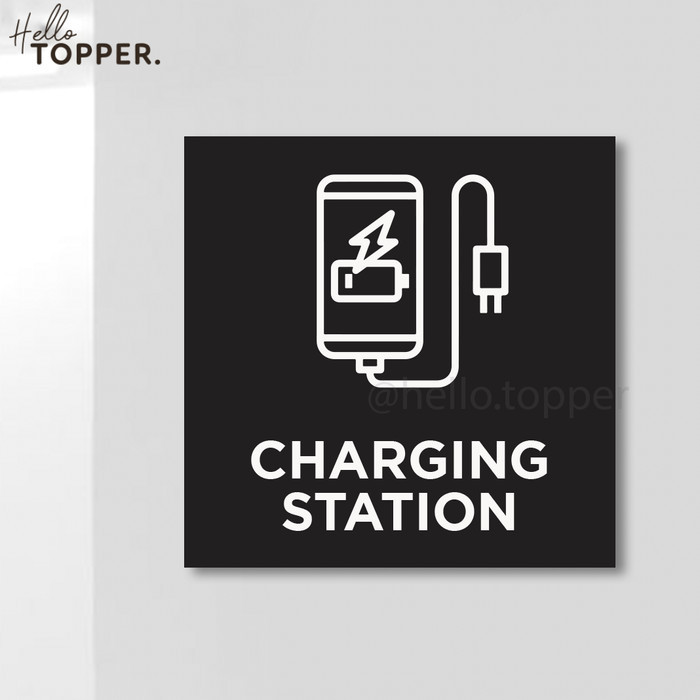 

TERBARU! Charging Station Sign Akrilik Tempel Dinding Papan Acrylic