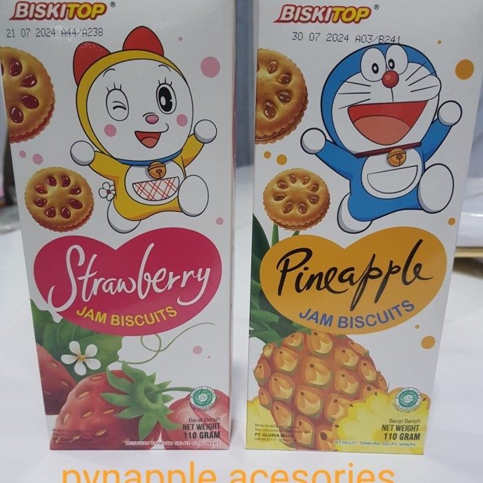 

biskitop doraemon jam biskuit strawberry sama pineapple