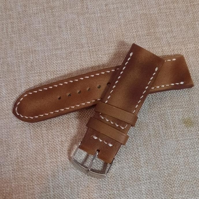 22mm, 24mm Tali Jam Kulit Asli Custom Handmade Vintage Terlaris