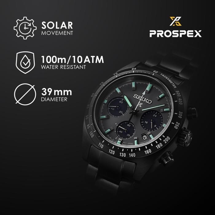 Seiko Prospex Speedtimer SSC917P1 SSC917 Black Series Night Solar Ori